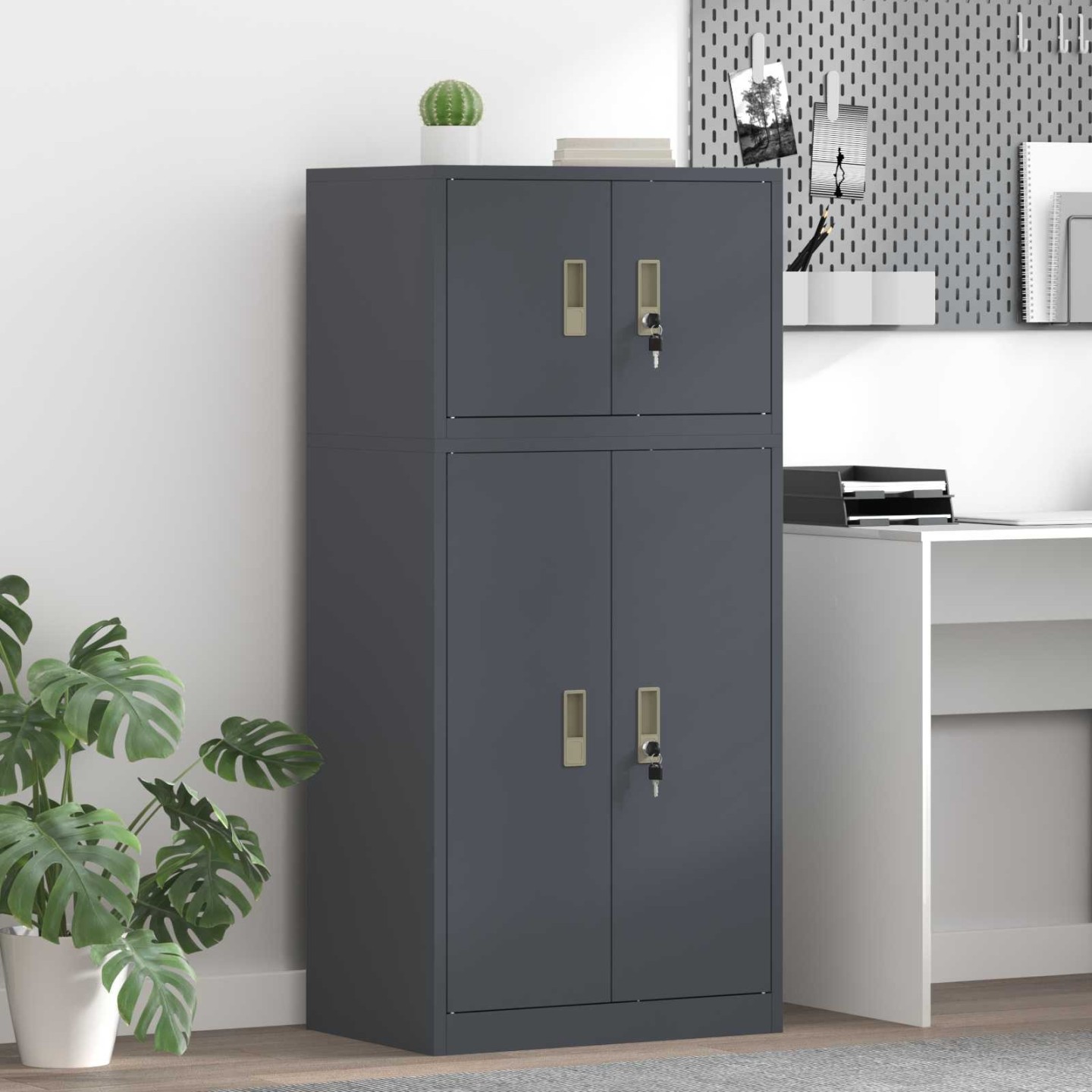Armoire de rangement 2 pc Anthracite 60 x 40 x 130 cm Acier