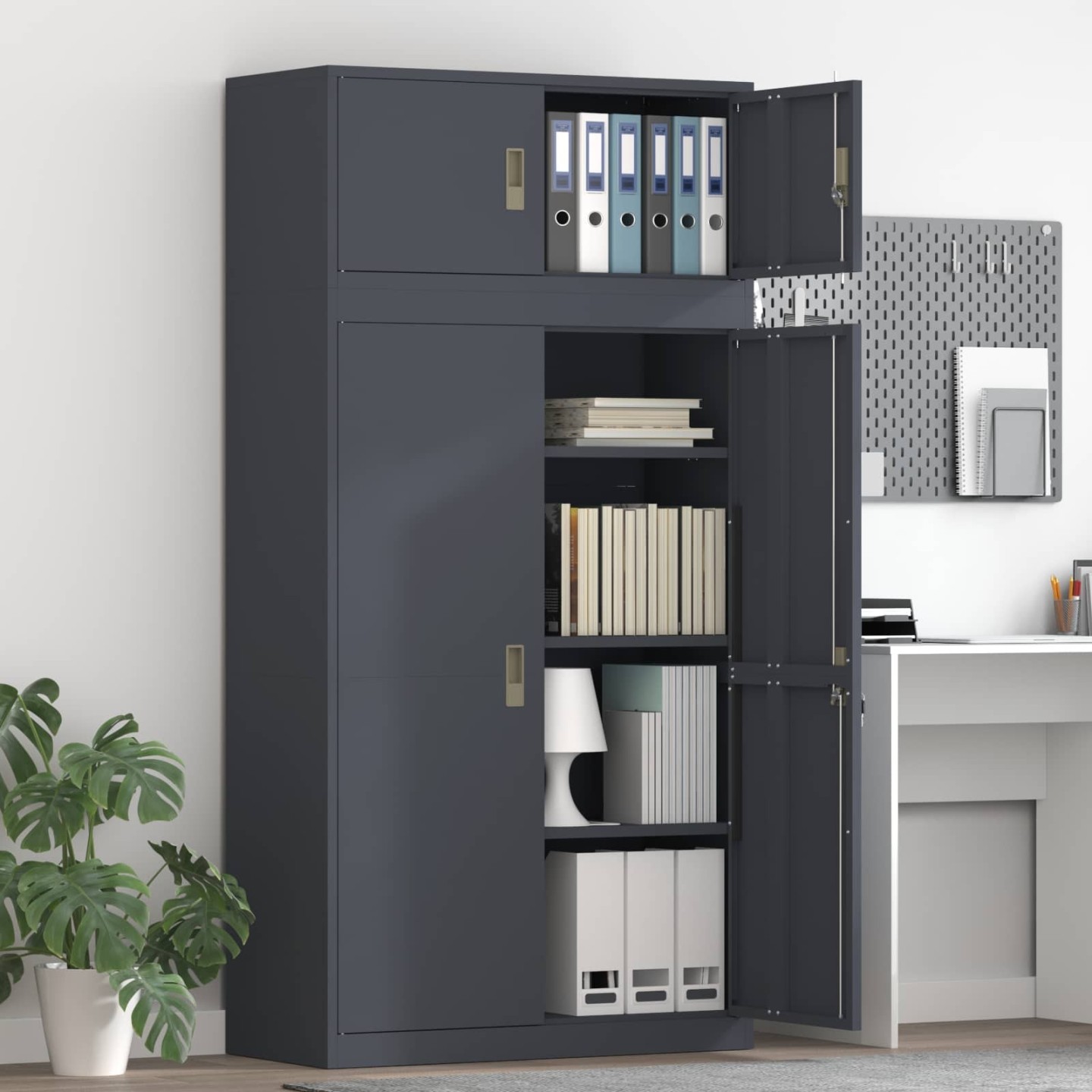 Armoire de rangement 2 pc Anthracite 90 x 40 x 180 cm Acier