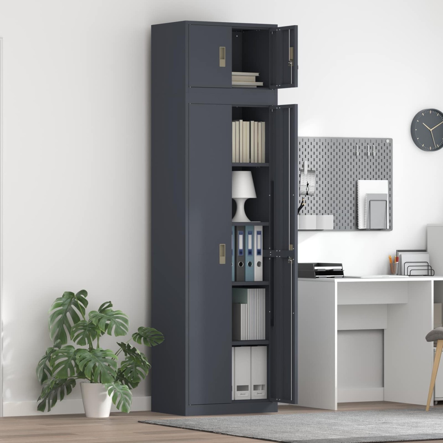 Armoire de rangement 2 pc Anthracite 60 x 40 x 220 cm Acier
