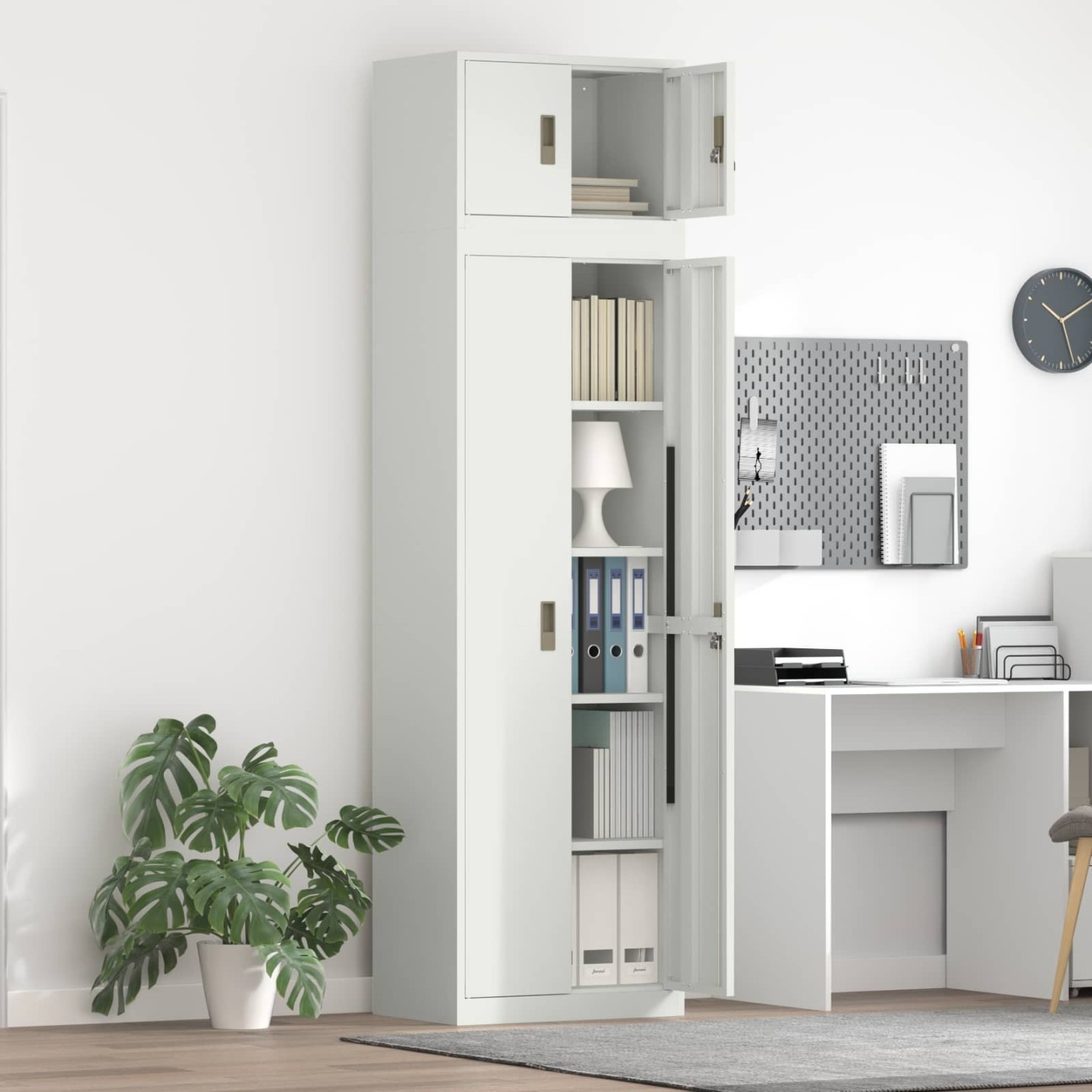 Armoire de rangement 2 pc Blanc 60 x 40 x 220 cm Acier