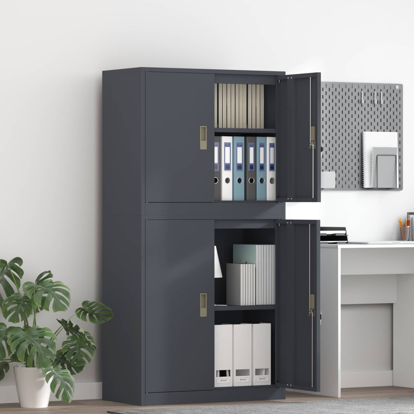 Armoire de rangement 2 pc Anthracite 80 x 40 x 160 cm Acier