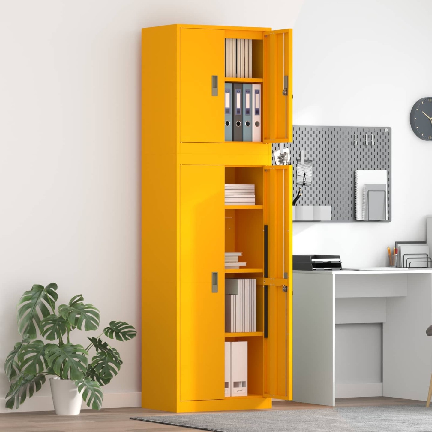 Armoire de rangement 2 pc Jaune moutarde 60 x 40 x 210 cm Acier