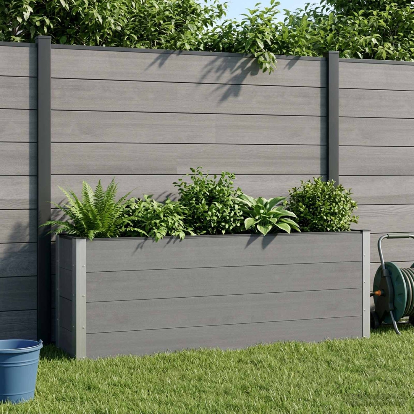 Jardinière surélevée 2 pc Noir 200 x 30 x 72 cm
