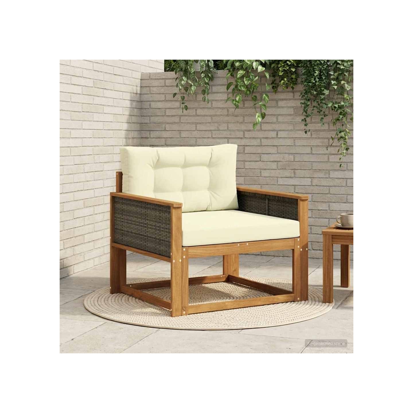 Sofa de milieu extérieur Bois d'Acacia Massif Naturel