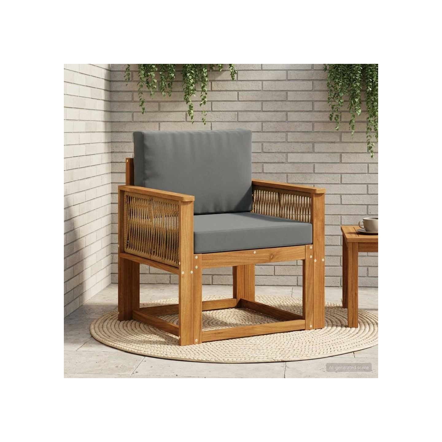 Sofa de milieu extérieur Bois d'Acacia Massif Naturel