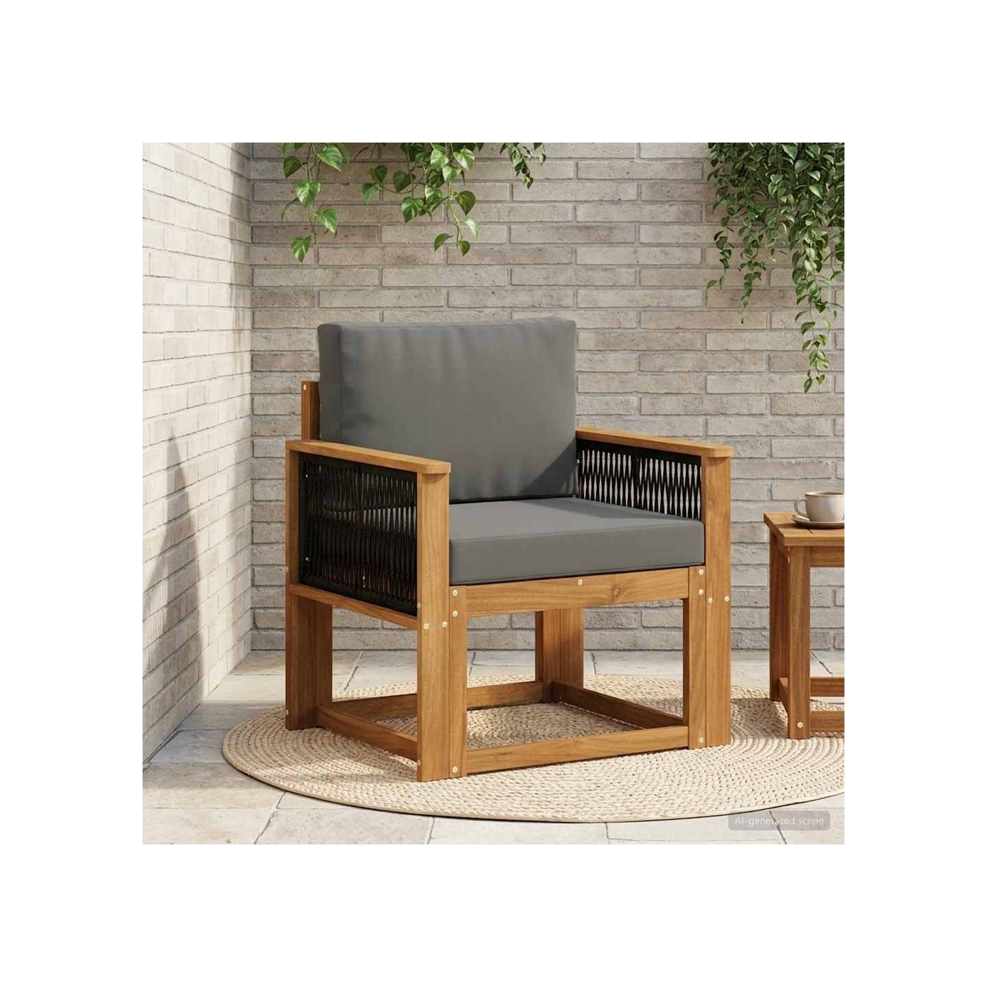 Sofa de milieu extérieur Bois d'Acacia Massif Naturel