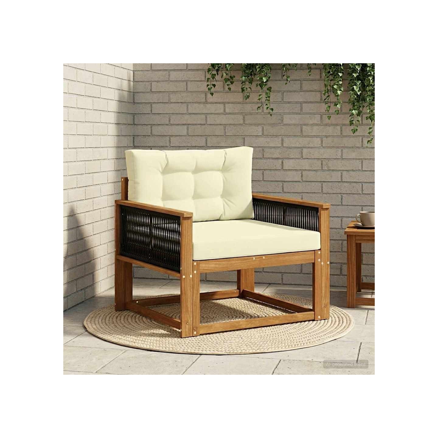 Sofa de milieu extérieur Bois d'Acacia Massif Naturel