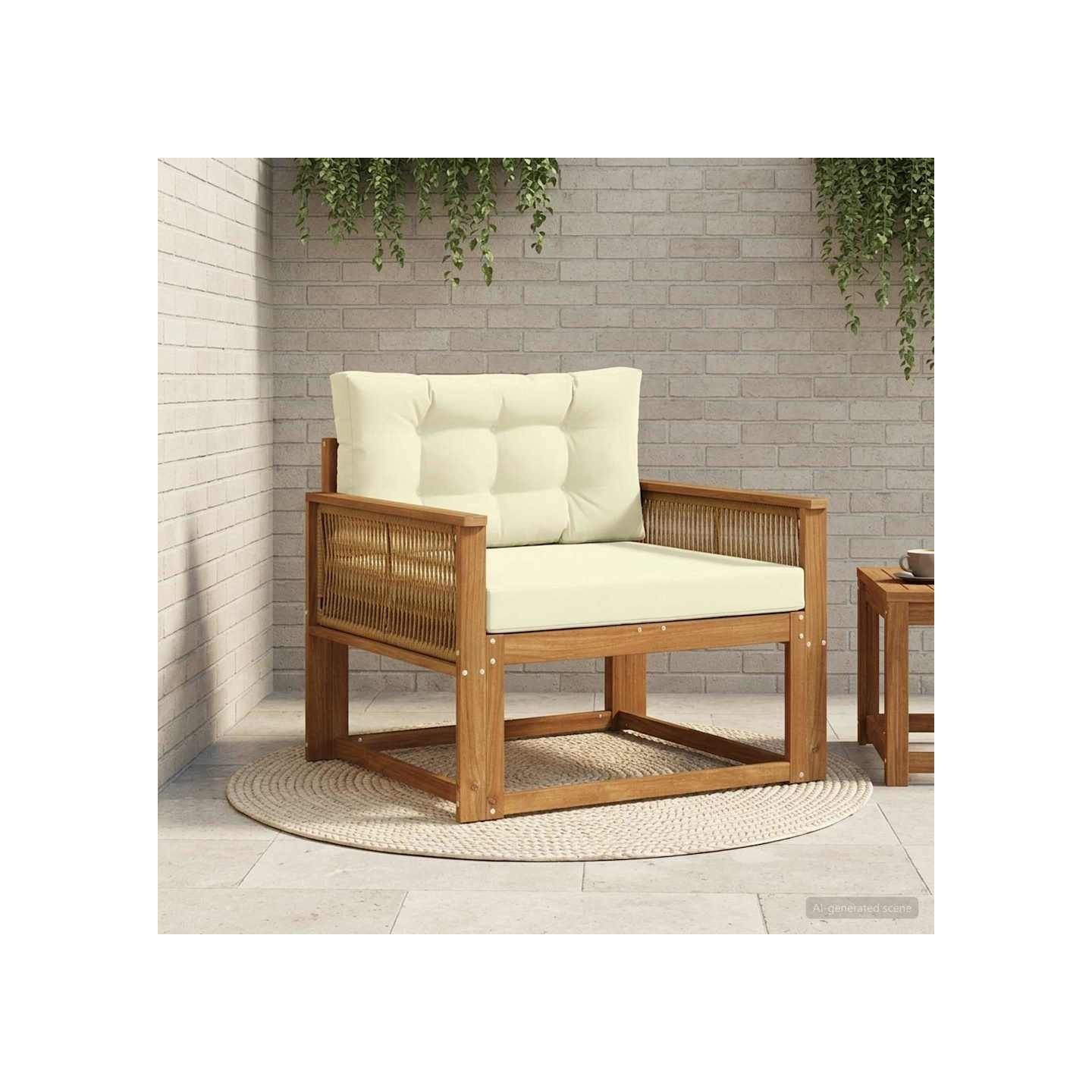 Sofa de milieu extérieur Bois d'Acacia Massif Naturel