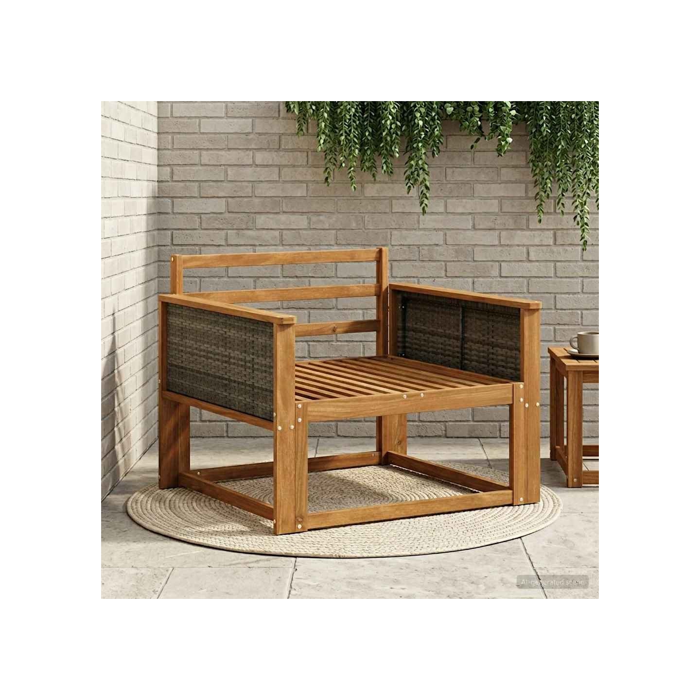 Sofa de milieu extérieur Bois d'Acacia Massif Naturel