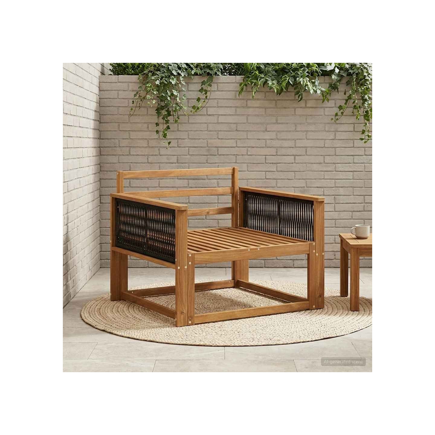Sofa de milieu extérieur Bois d'Acacia Massif Naturel