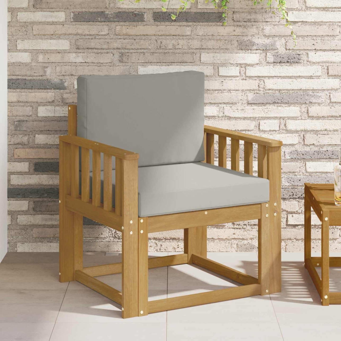 Canapé d’extérieur Polyester Blanc et gris clair
