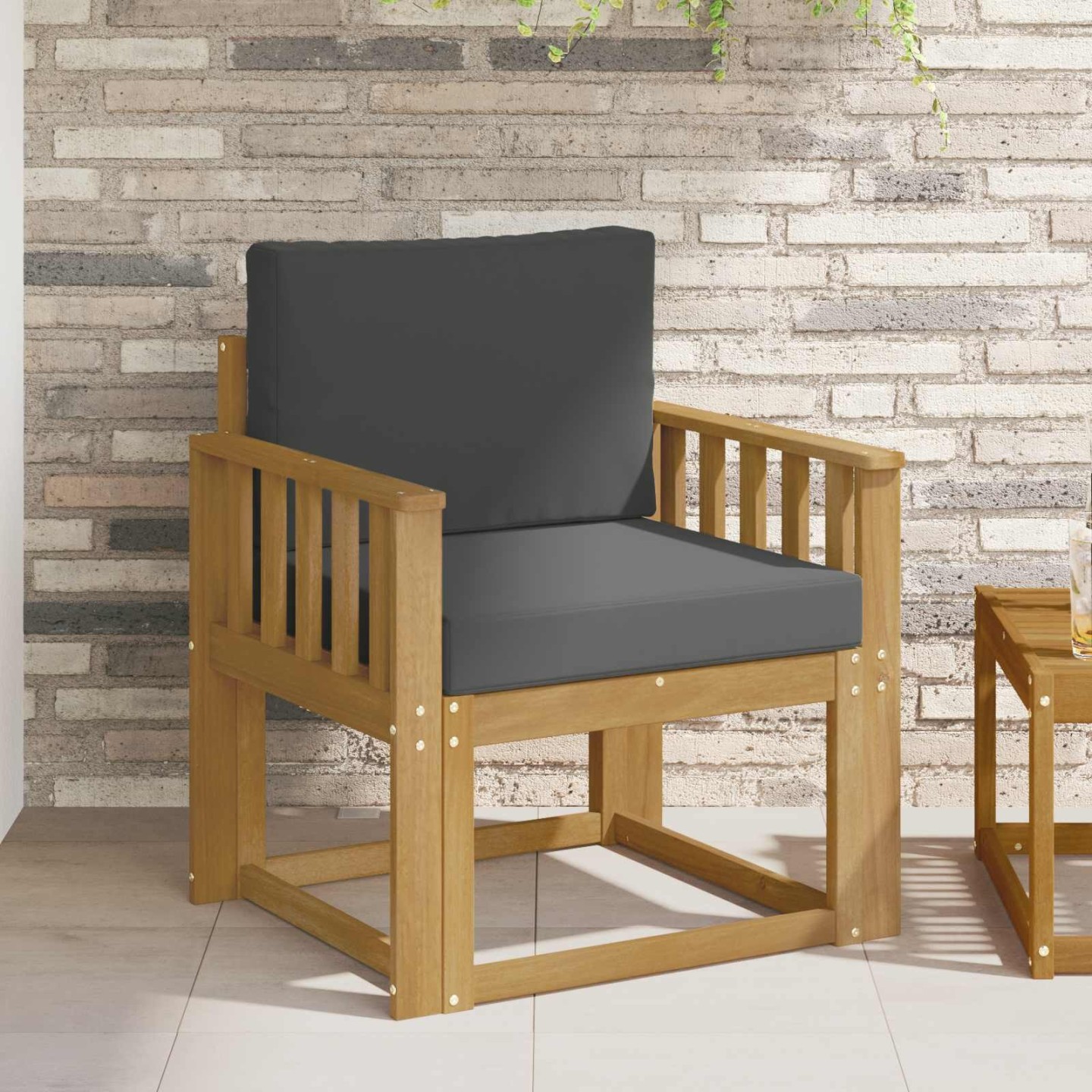 Canapé d’extérieur Polyester Blanc et Anthracite