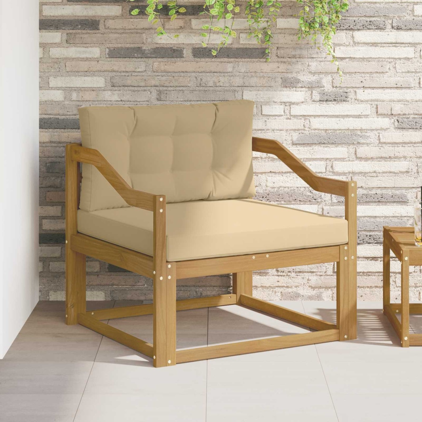 Sofa de milieu extérieur Polyester Blanc