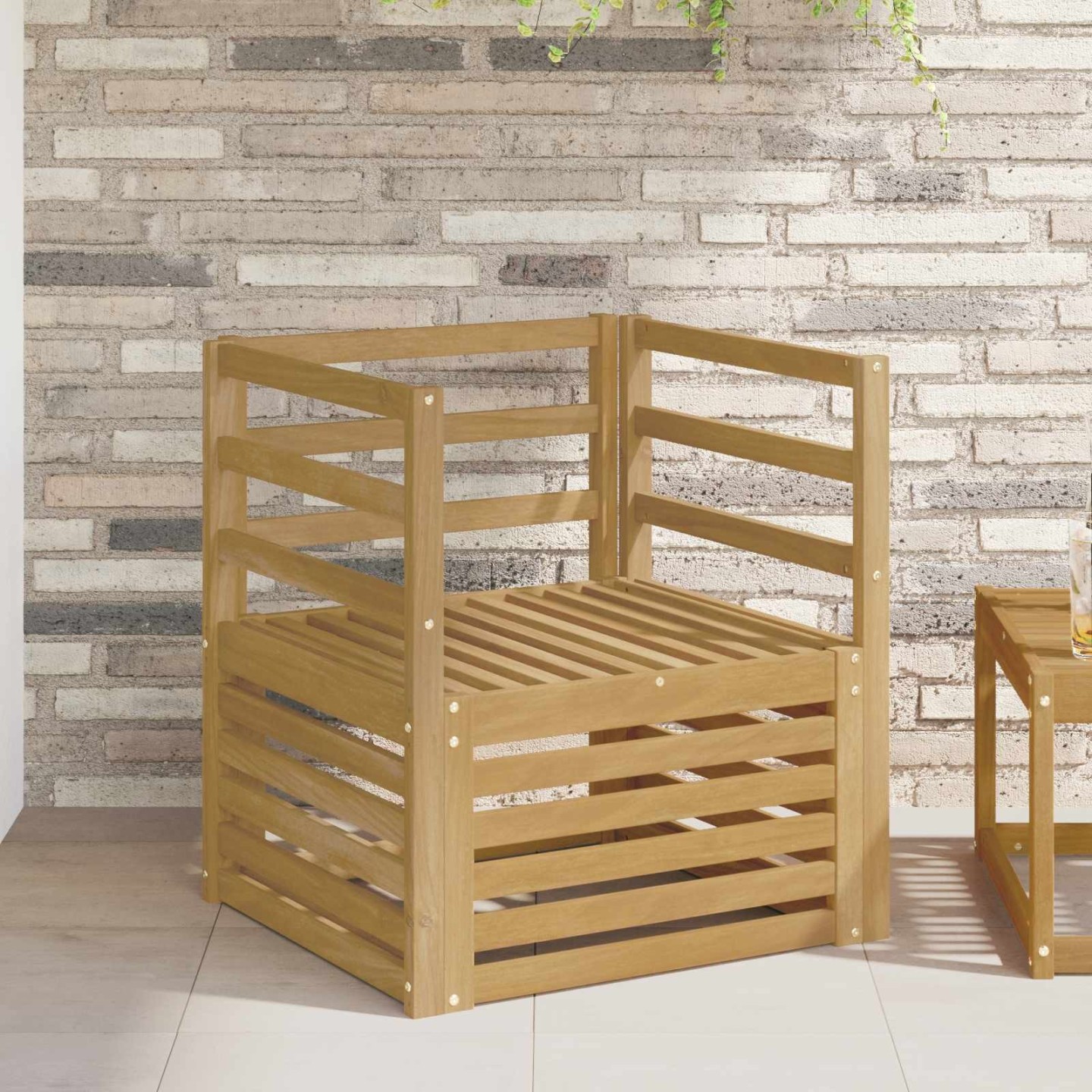 Ensemble de canapés d'extérieur Bois d'Acacia Massif Blanc