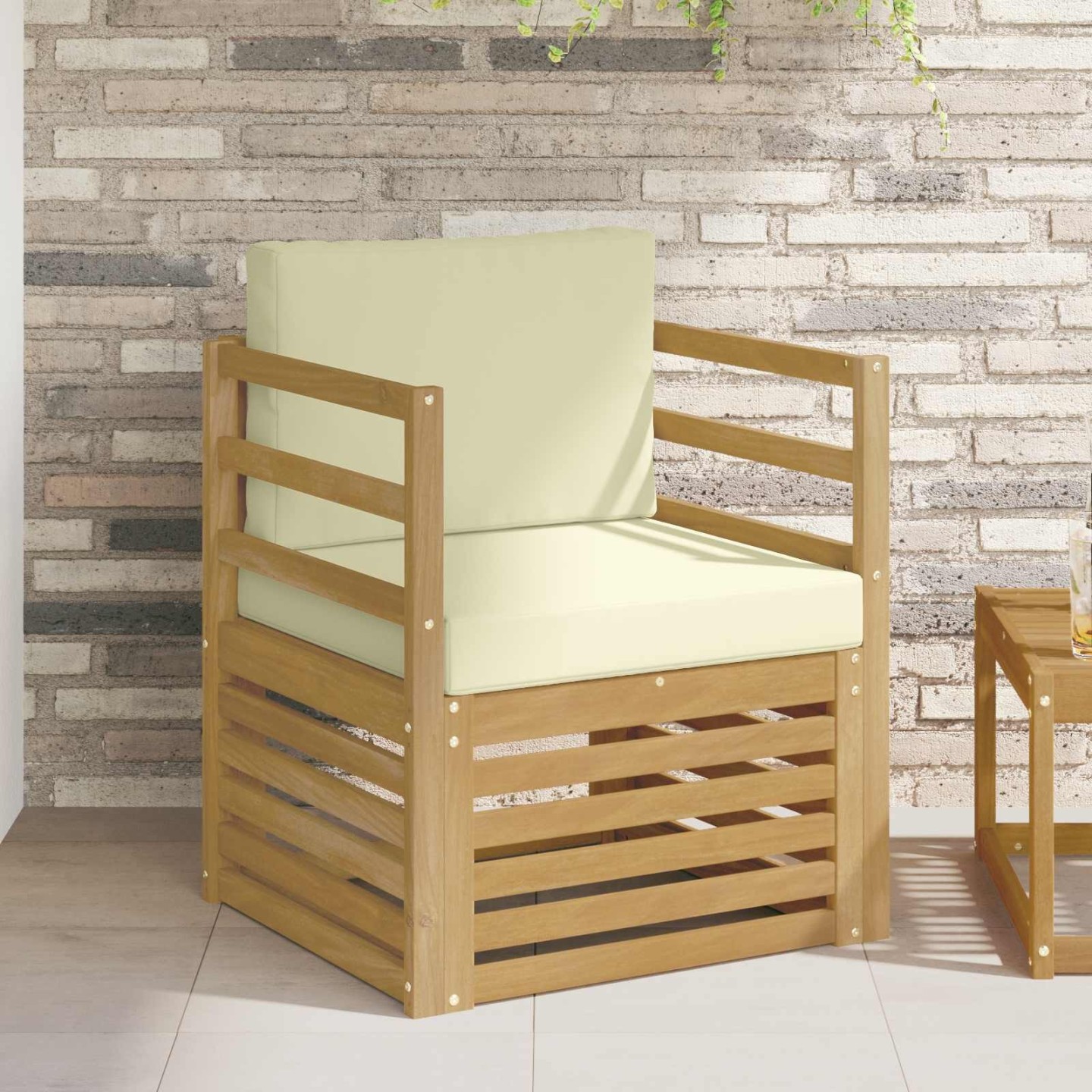 Ensemble de canapés d'extérieur Polyester Blanc et crème