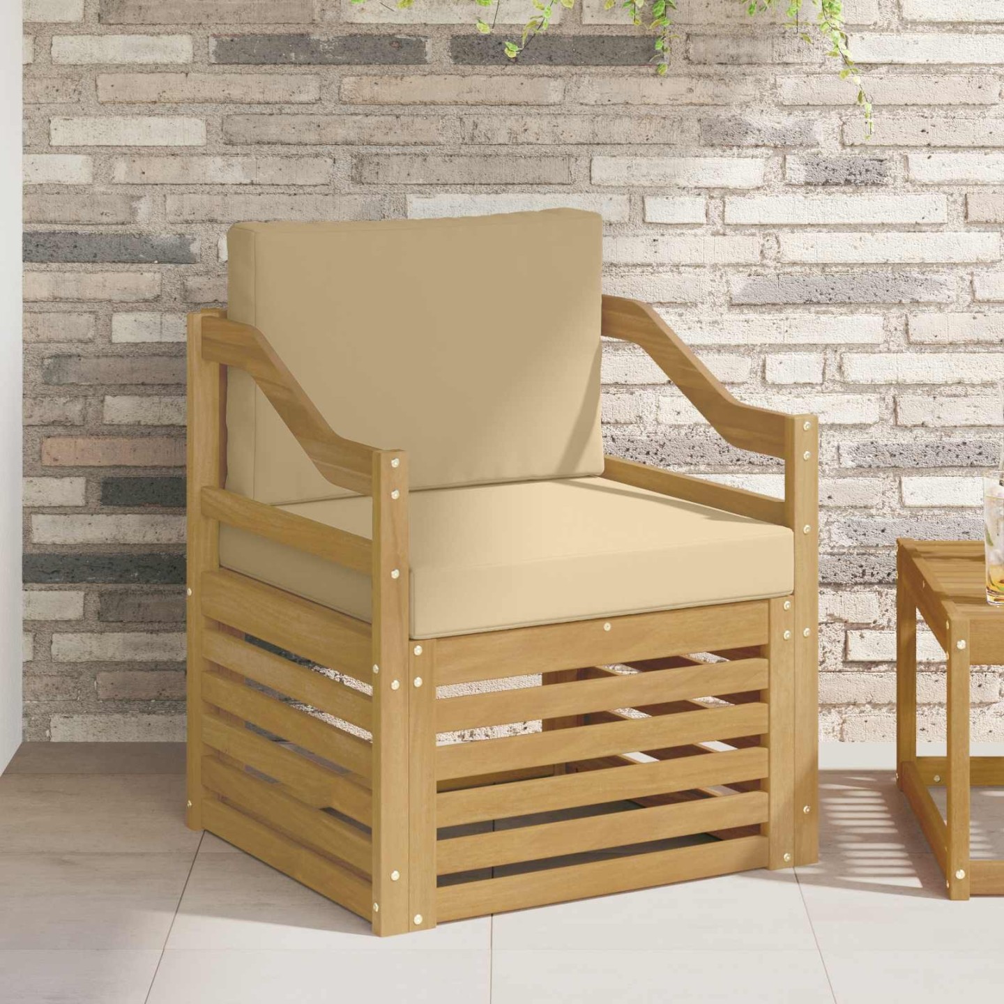 Ensemble de canapés d'extérieur Polyester Blanc et beige