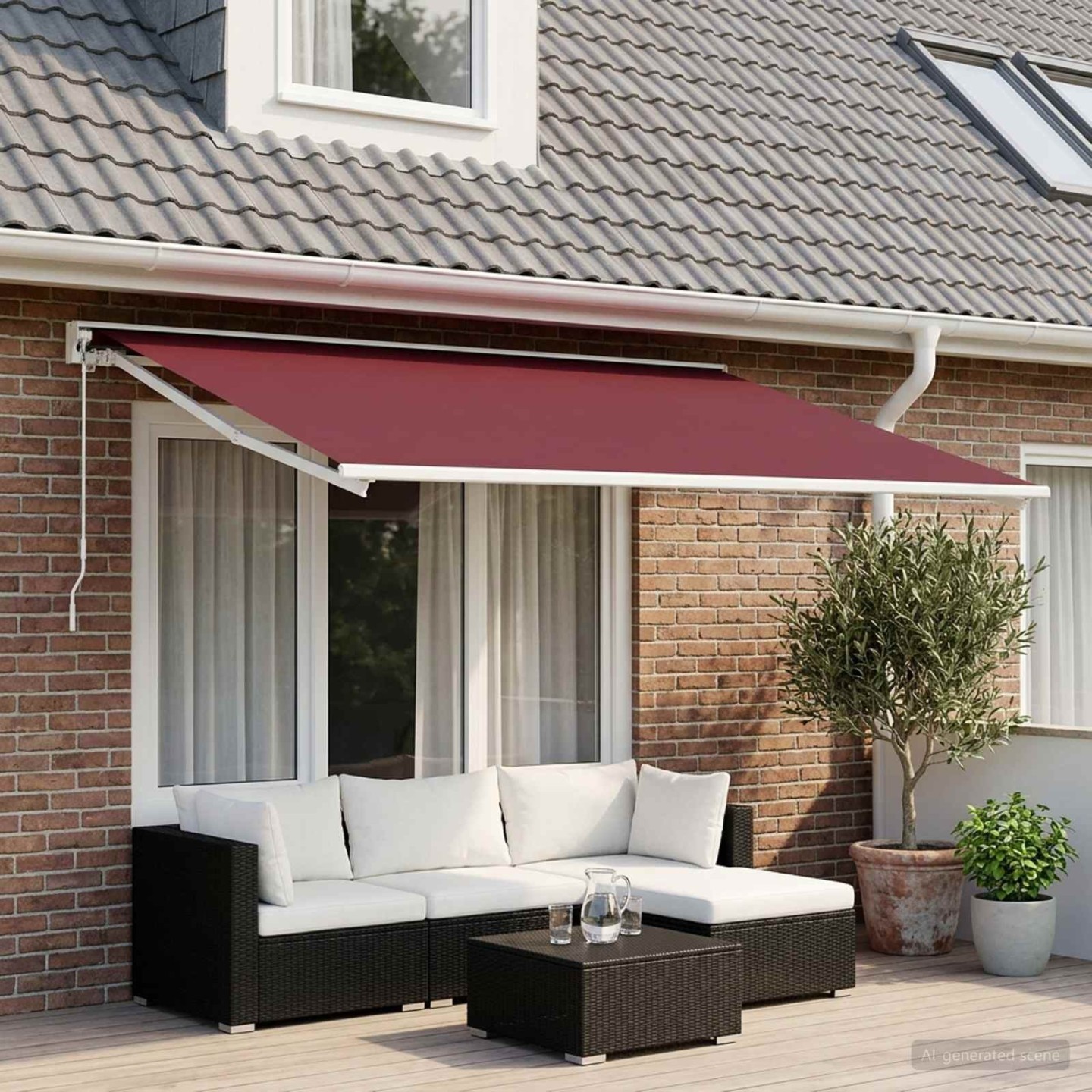Toile de rechange pour auvent Rouge bordeaux 350 x 200 cm