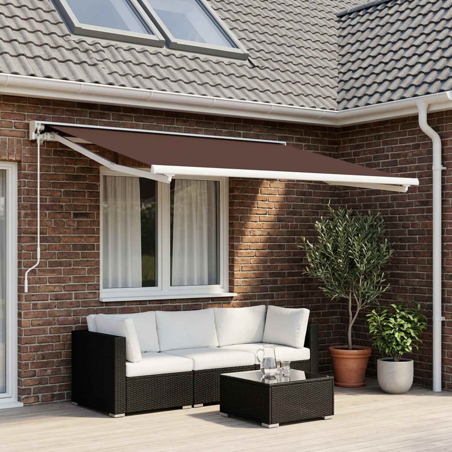 Toile de rechange pour auvent Marron 300 x 200 cm Polyester