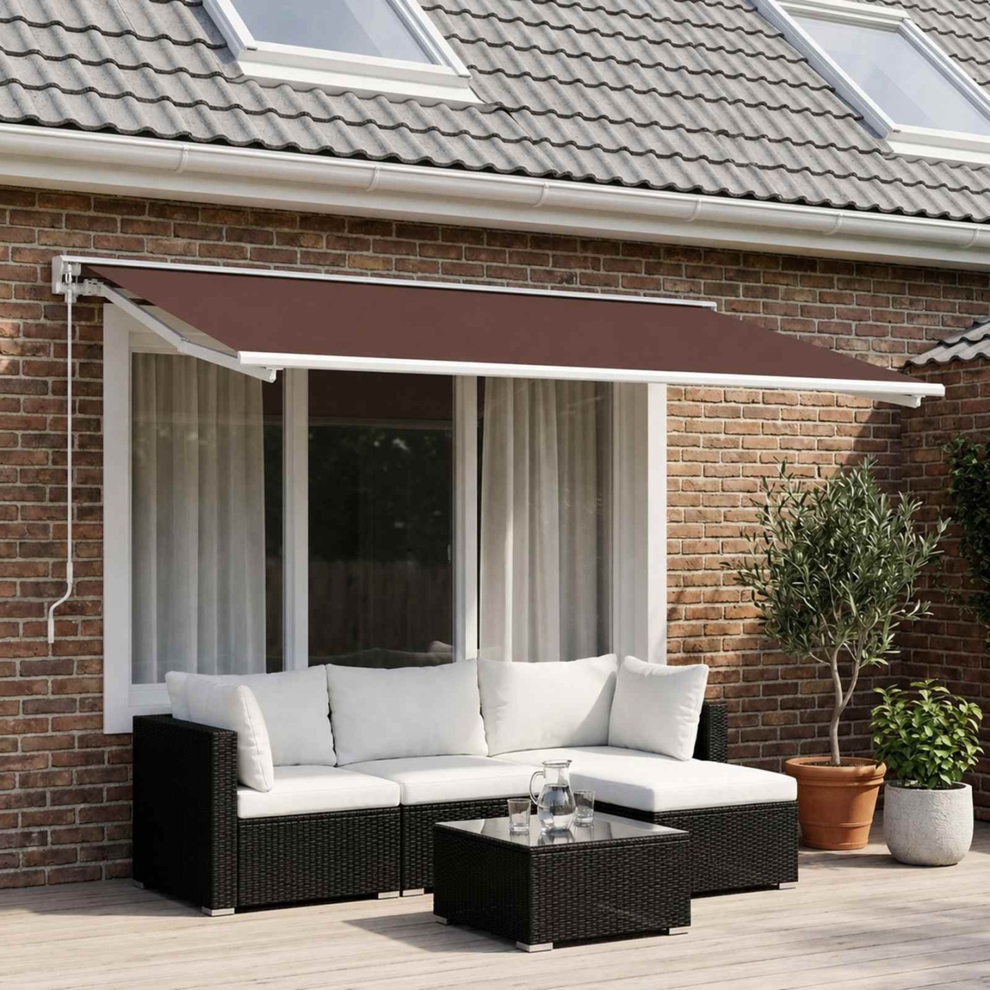 Toile de rechange pour auvent Marron 400 x 200 cm Polyester