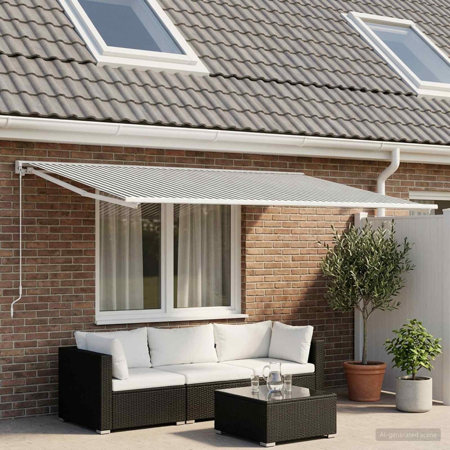 Toile de rechange pour auvent Anthracite et blanc 250 x 200 cm