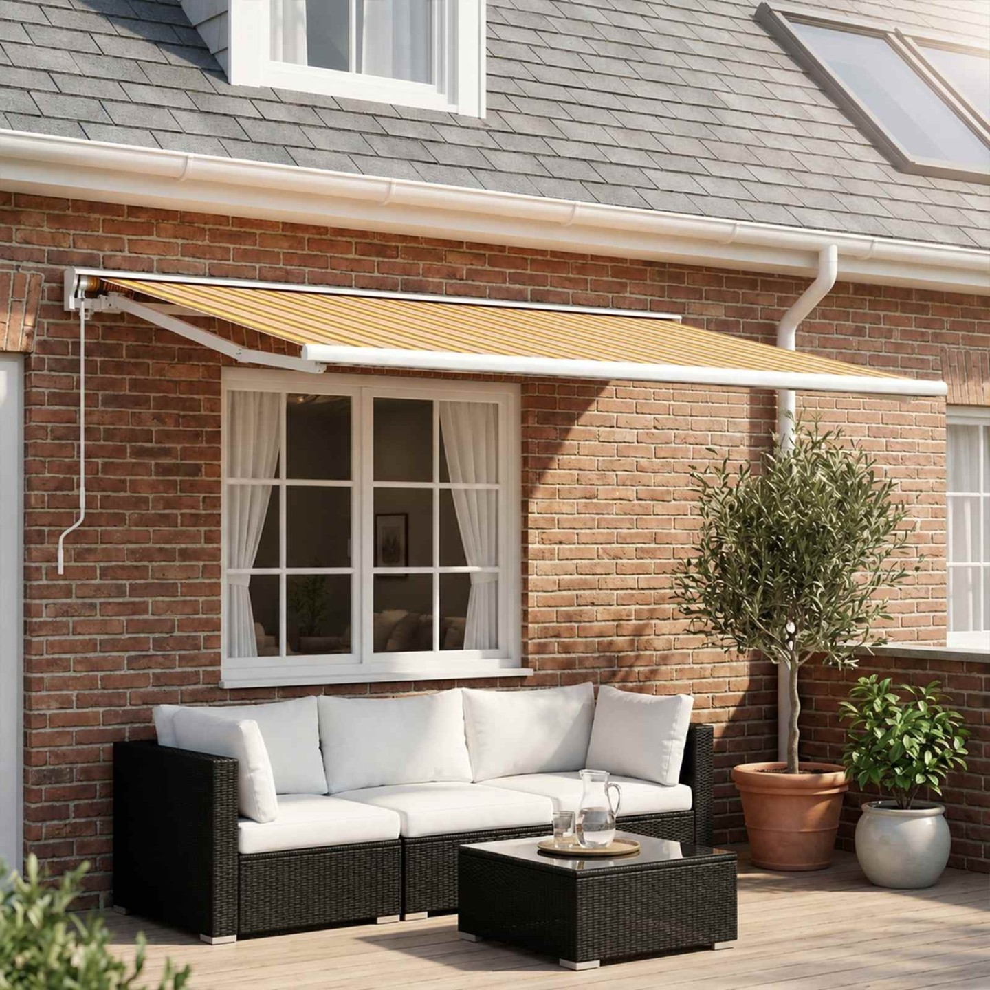 Toile de rechange pour auvent Orange et Noir 300 x 250 cm