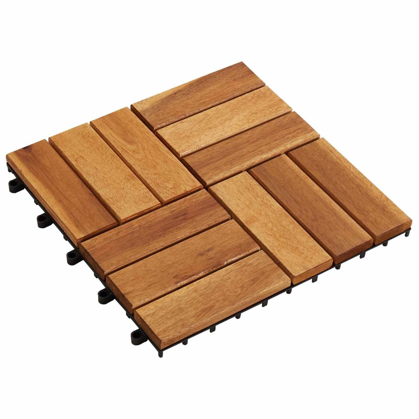 Carreau de terrasse 20 pièces Marron 30 x 30 cm Bois d'acacia