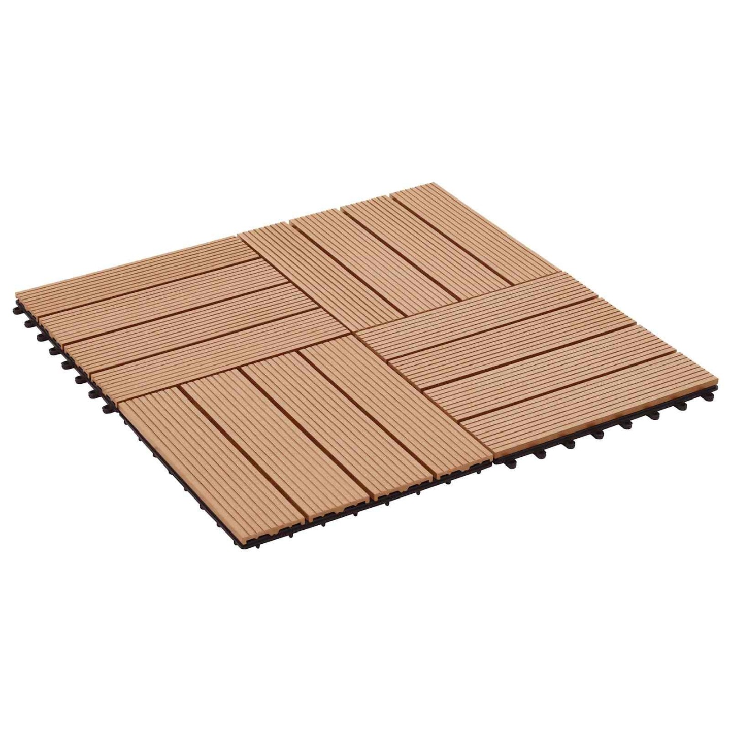 Carreau de terrasse 22 pc Teck 30 x 30 cm WPC