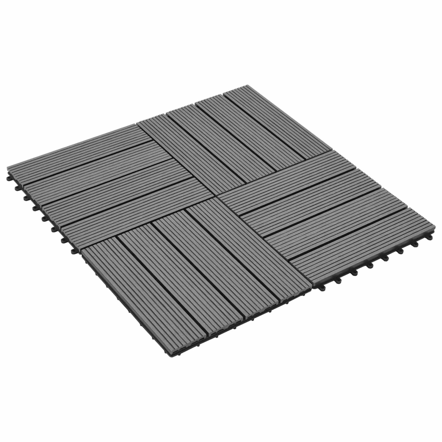 Carreau de terrasse 22 pc Gris 30 x 30 cm WPC