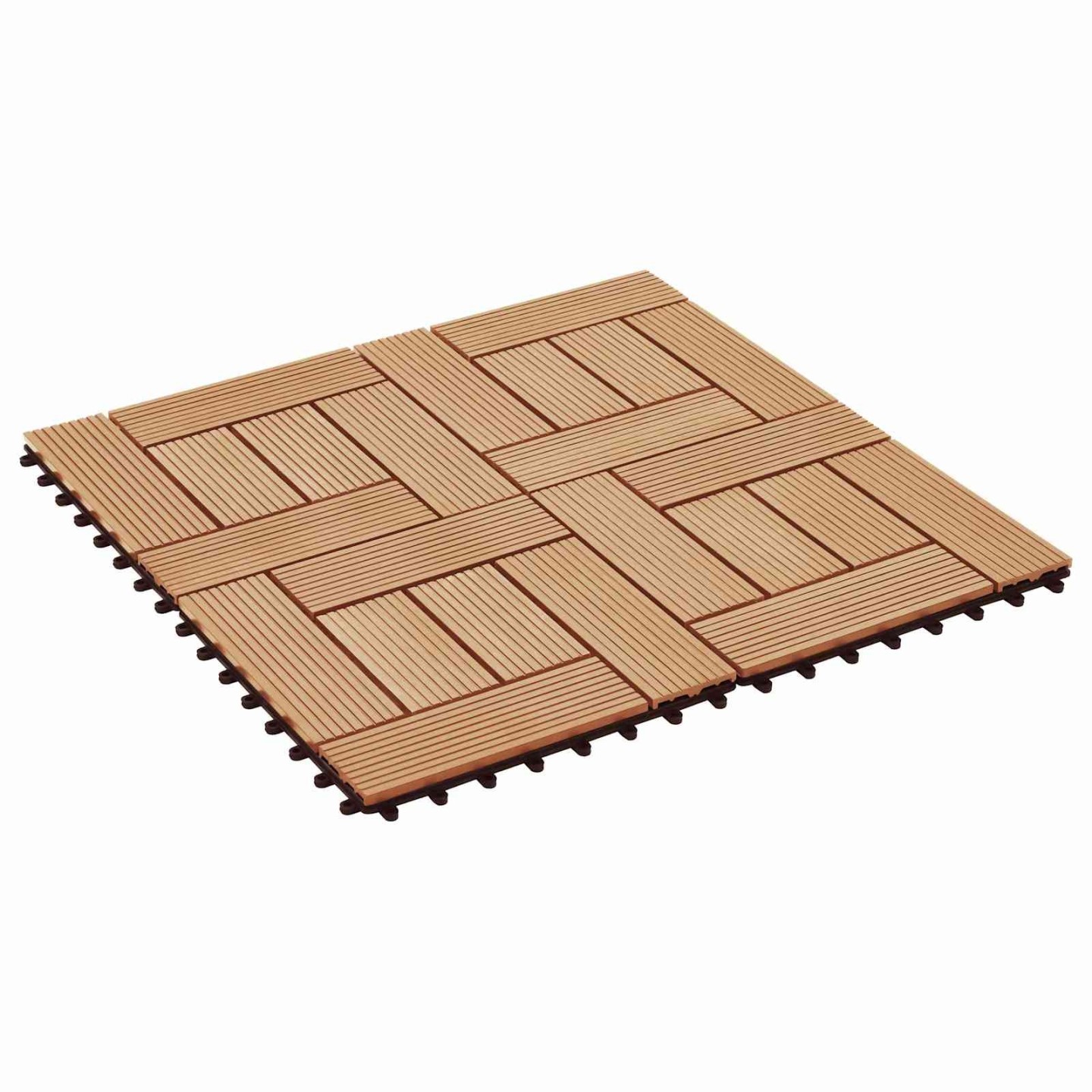 Carreau de terrasse 22 pc Teck 30 x 30 cm WPC
