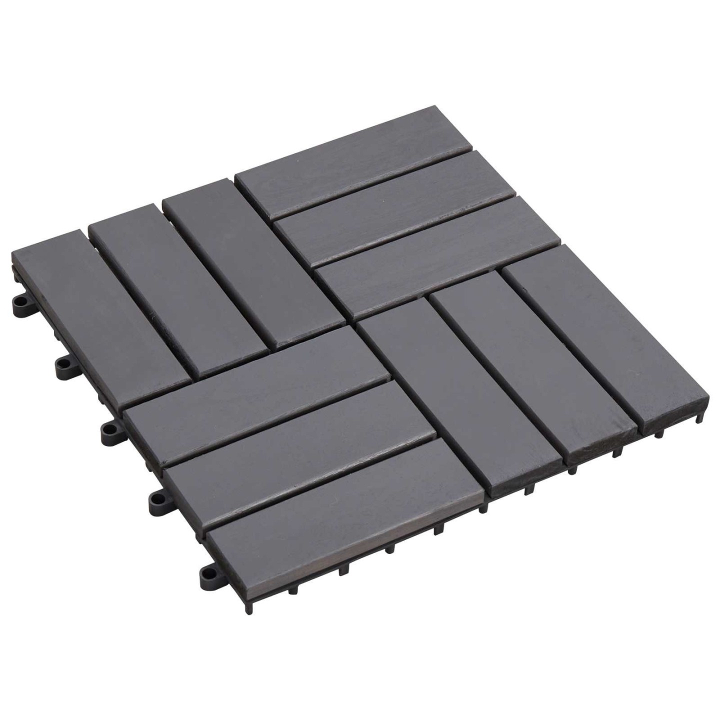 Carreau de terrasse 30 pièces Gris 30 x 30 cm Bois d'acacia
