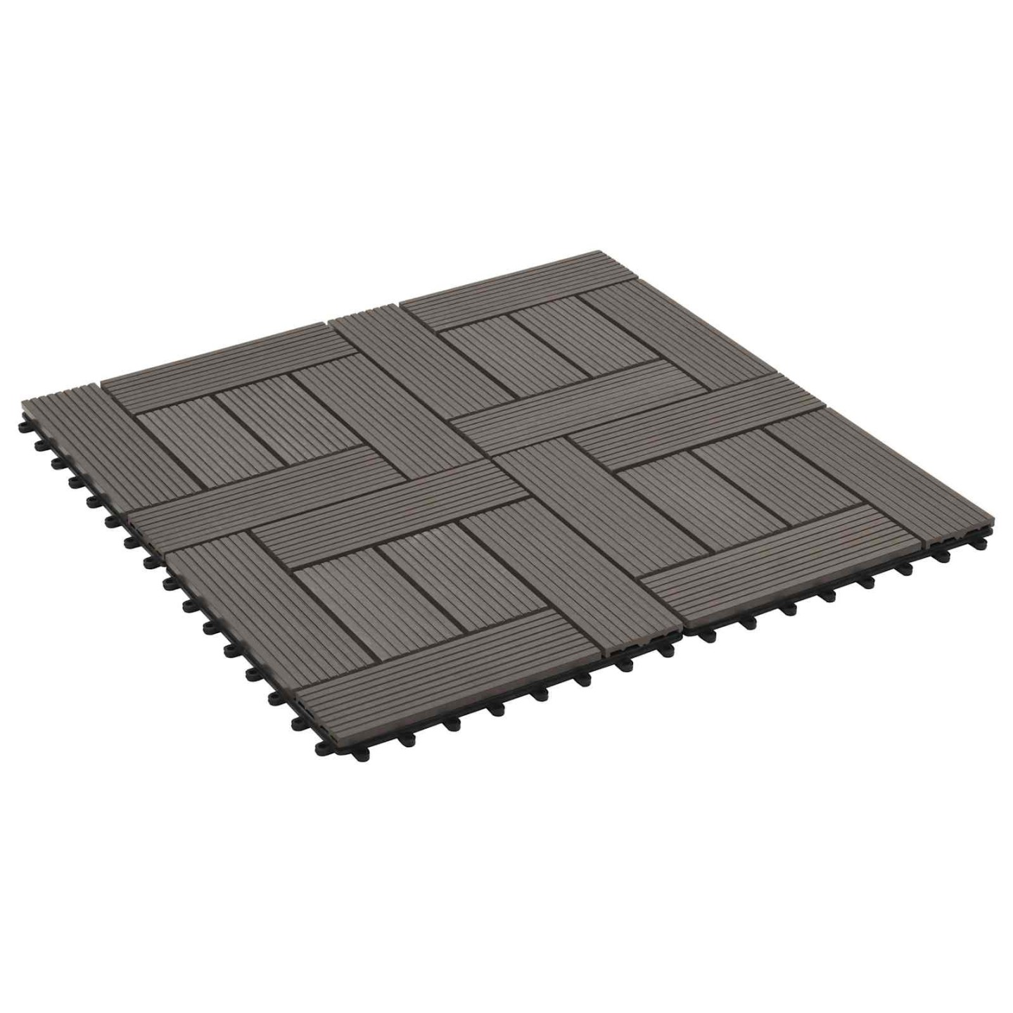 Carreau de terrasse 22 pc Marron foncé 30 x 30 cm WPC