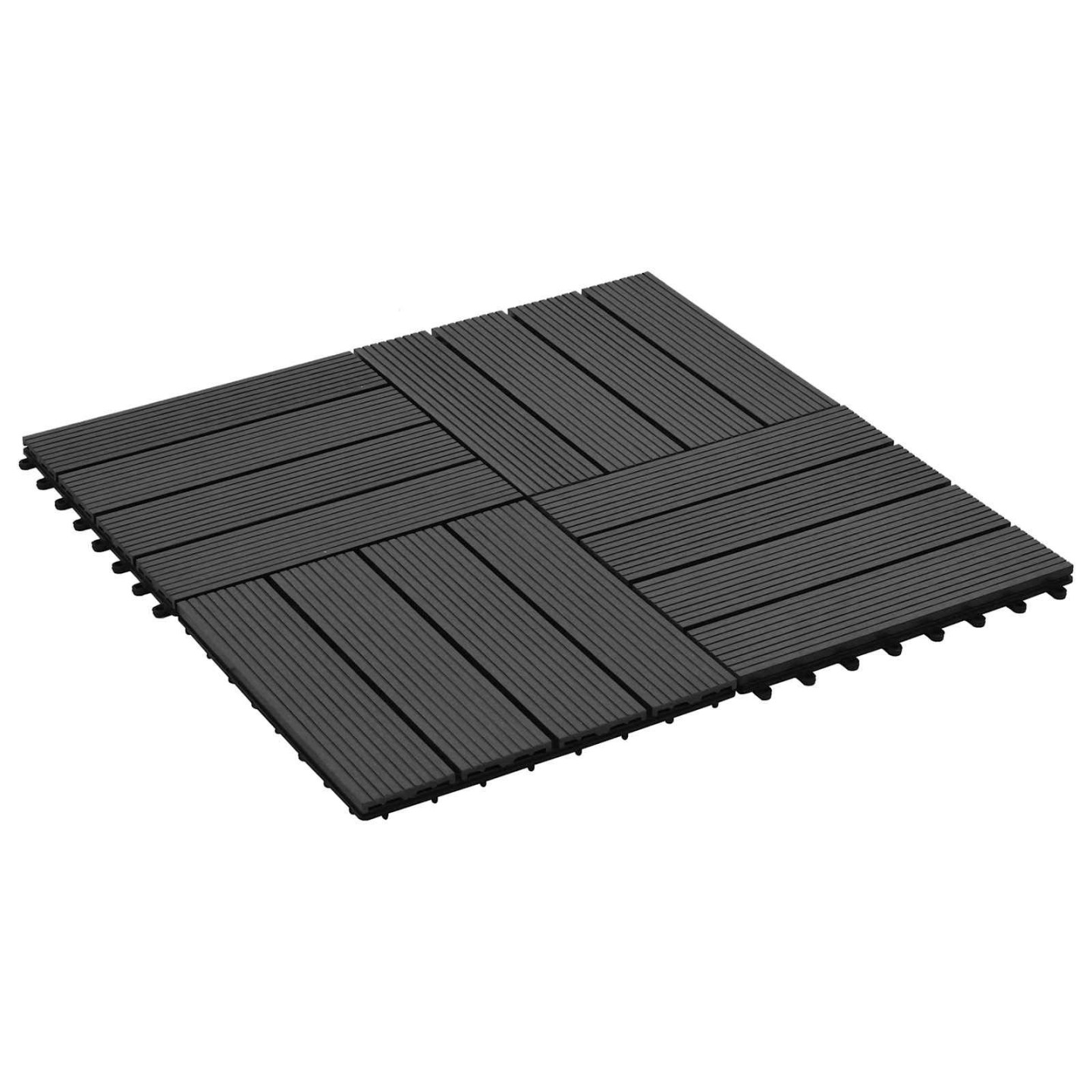 Carreau de terrasse 22 pc Noir 30 x 30 cm WPC
