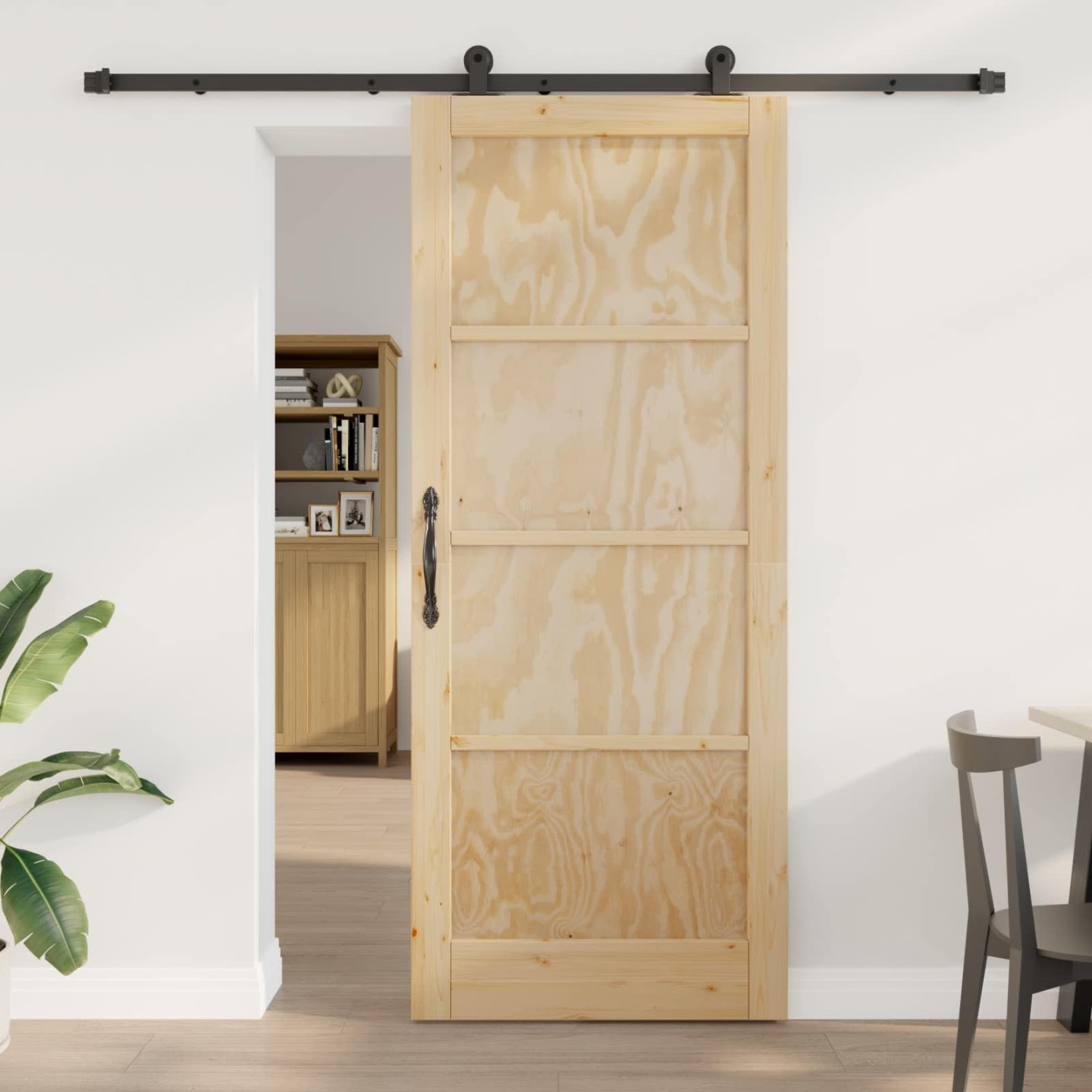 Porte coulissante ORKDAL 86 x 211 cm Bois de pin massif Naturel