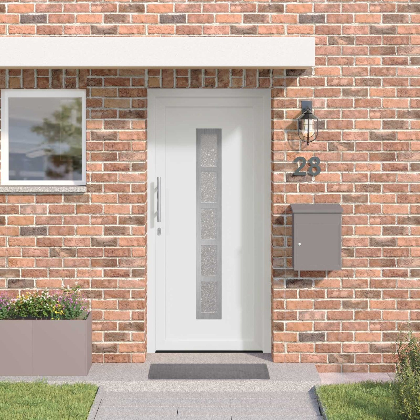 Porte Frontale 108 x 208 cm PVC Blanc
