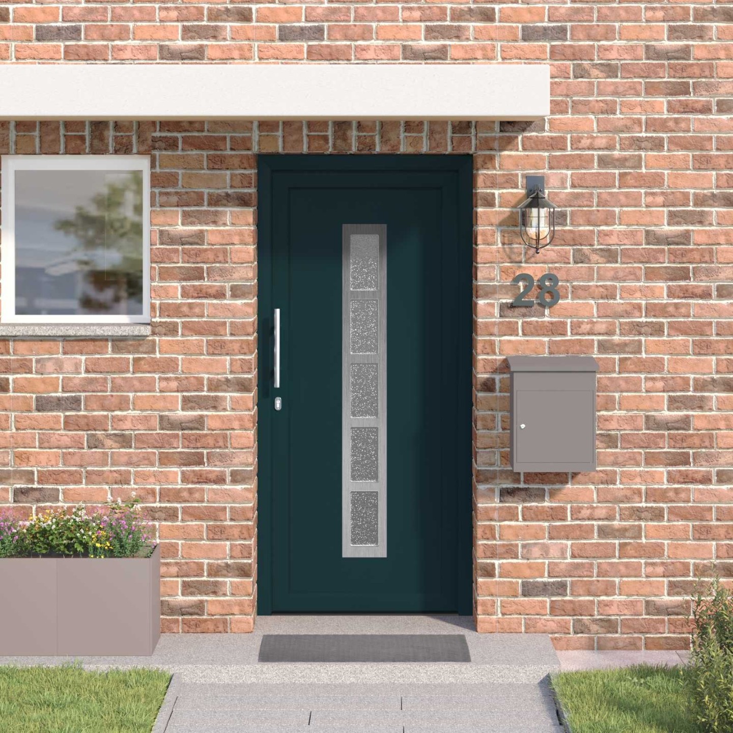 Porte Frontale 98 x 208 cm PVC Anthracite