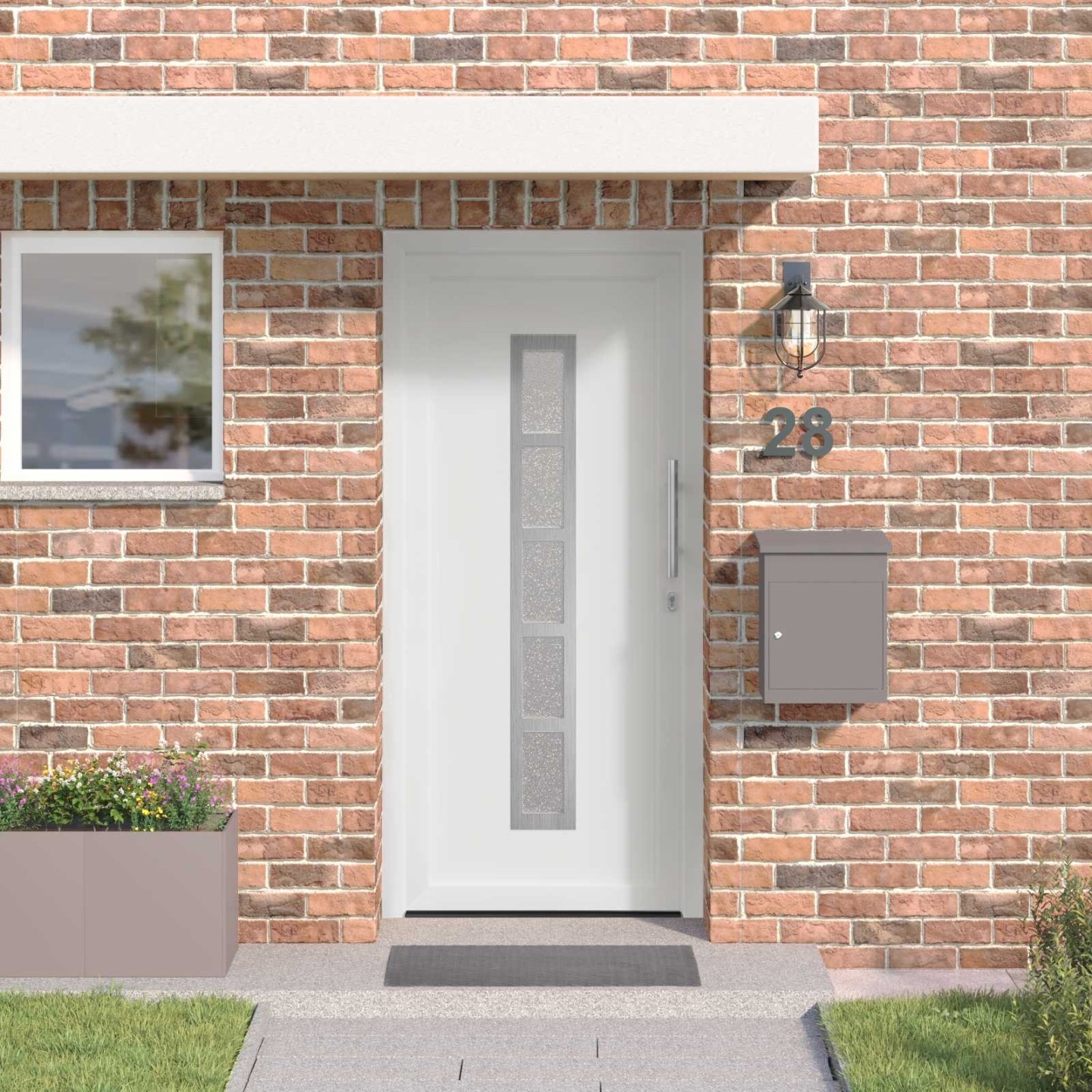 Porte Frontale 108 x 208 cm PVC Blanc