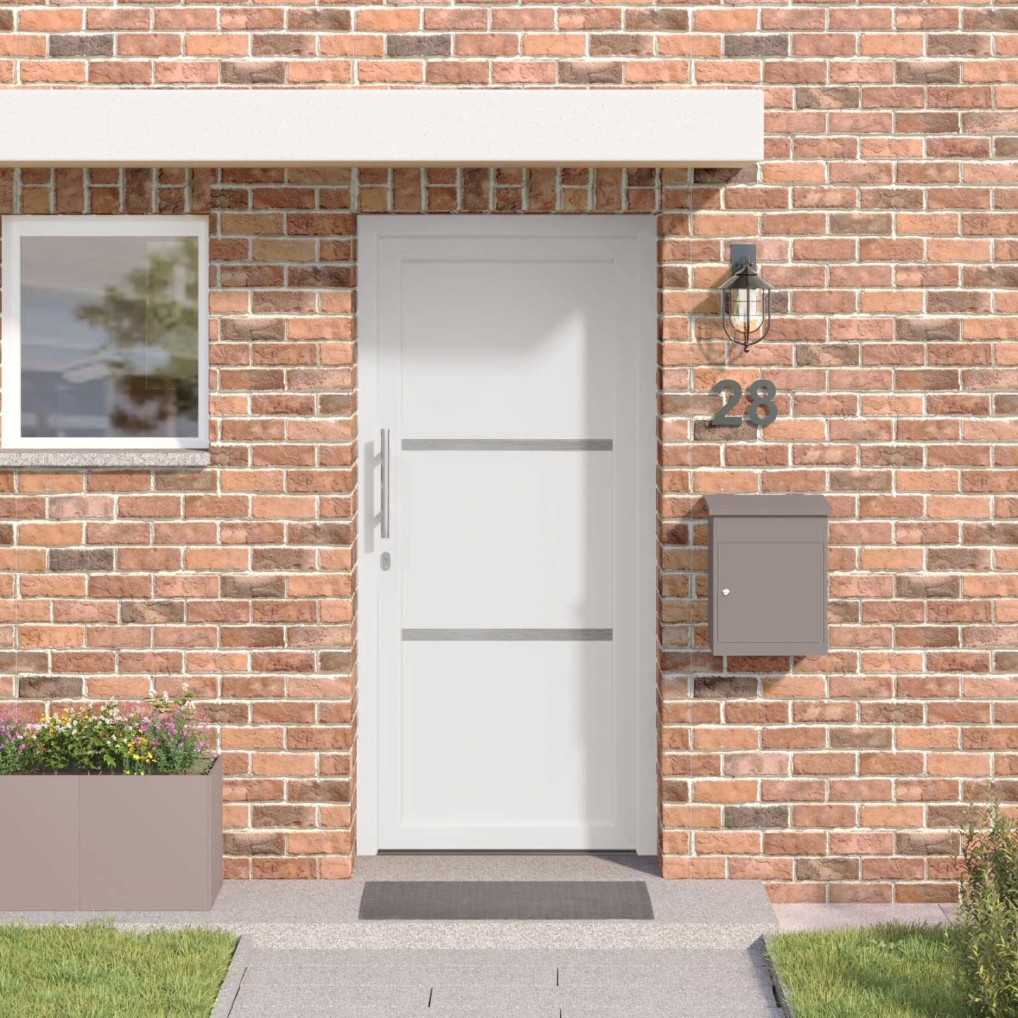 Porte Frontale 98 x 208 cm PVC Blanc