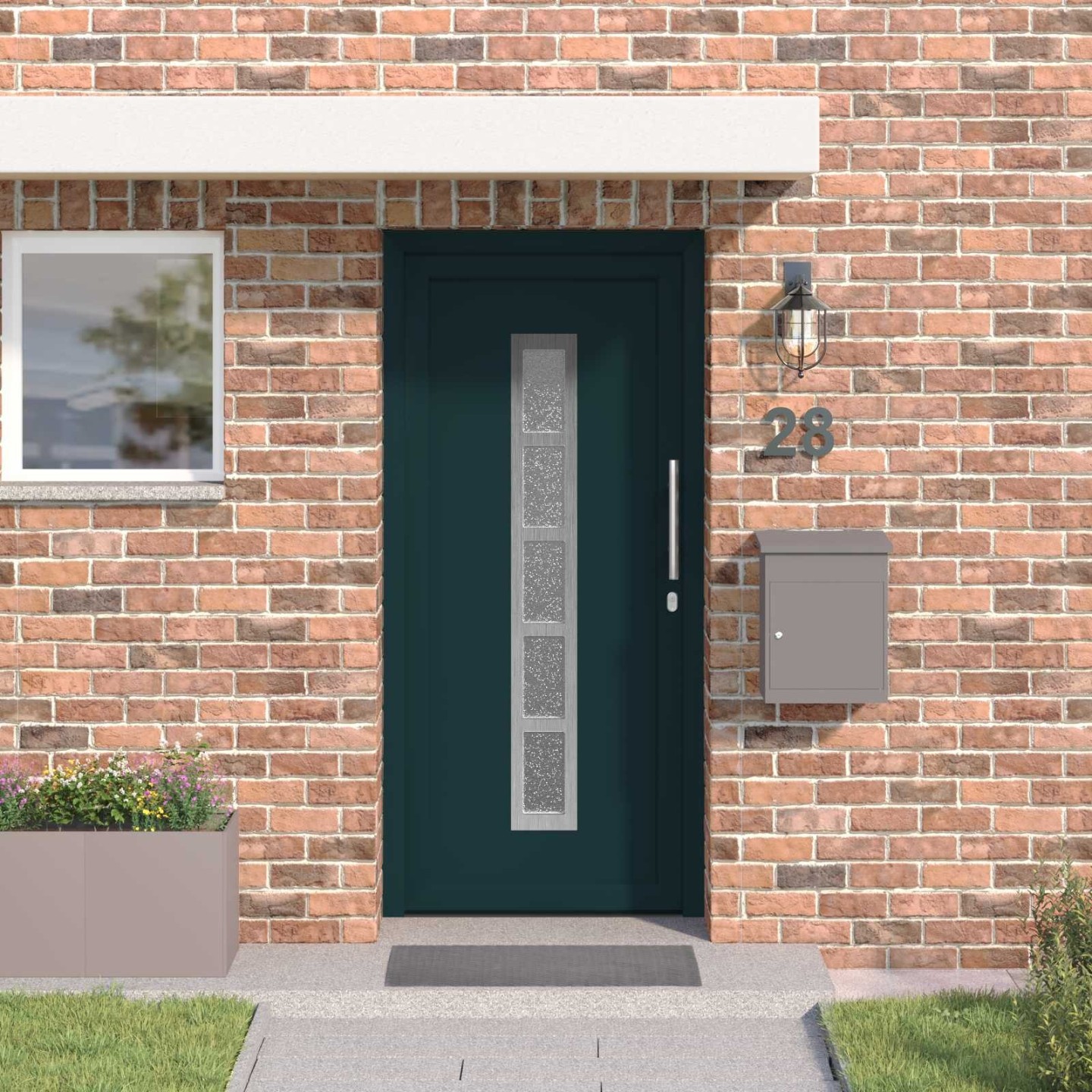Porte Frontale 98 x 208 cm PVC Anthracite