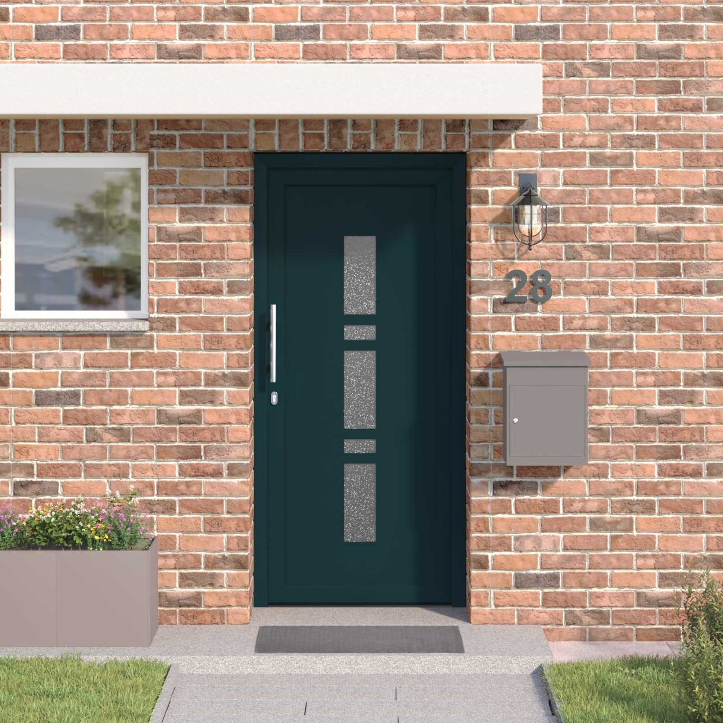 Porte Frontale 108 x 208 cm PVC Anthracite