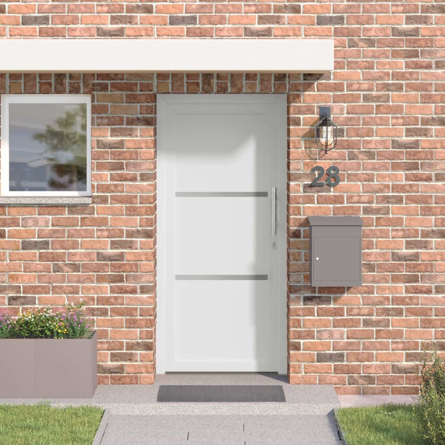 Porte Frontale 108 x 208 cm PVC Blanc