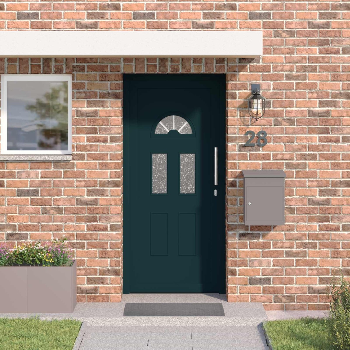 Porte Frontale 110 x 210 cm PVC Anthracite
