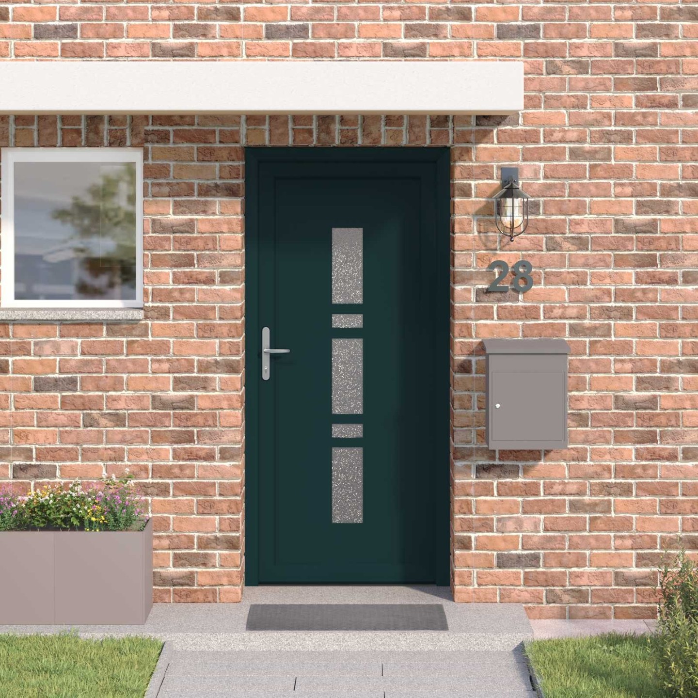 Porte Frontale 98 x 208 cm PVC Anthracite