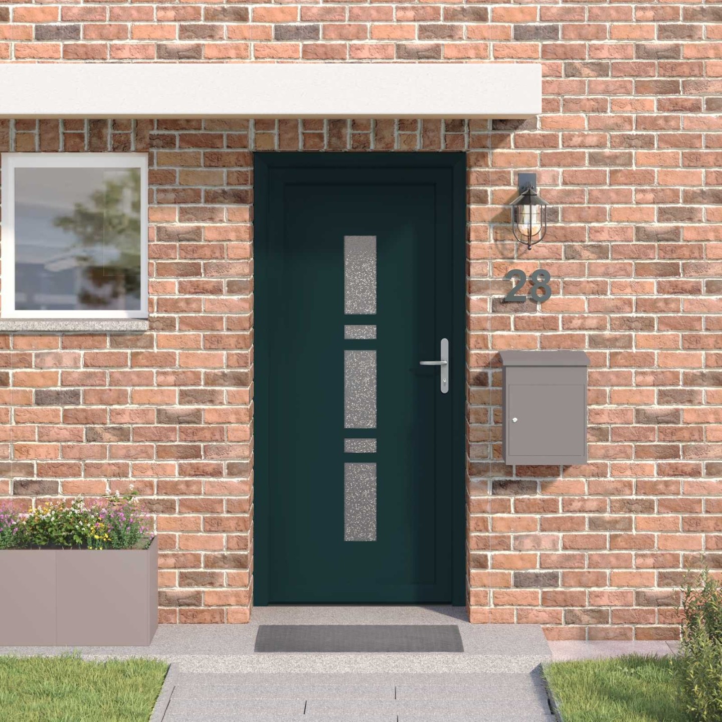 Porte Frontale 98 x 200 cm PVC Anthracite