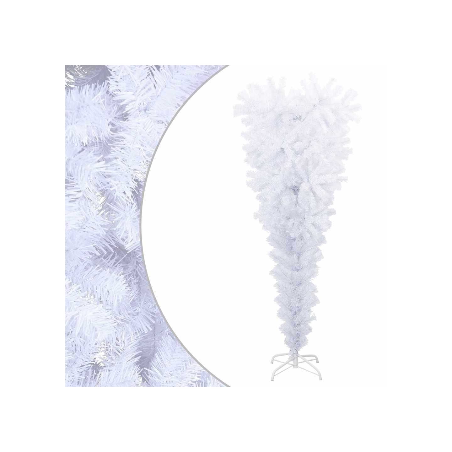 Sapin de Noël artificiel inversé PVC, steel Blanc
