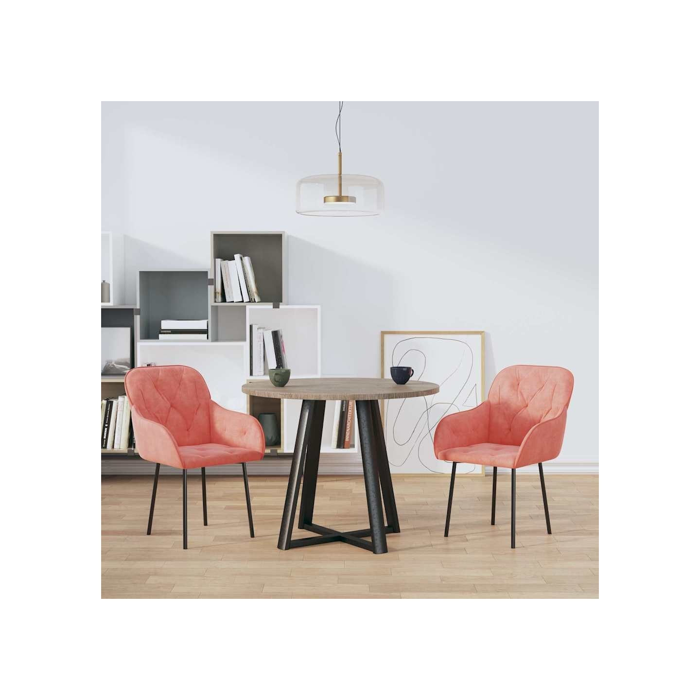 Chaises à manger lot de 2 Rose Velours