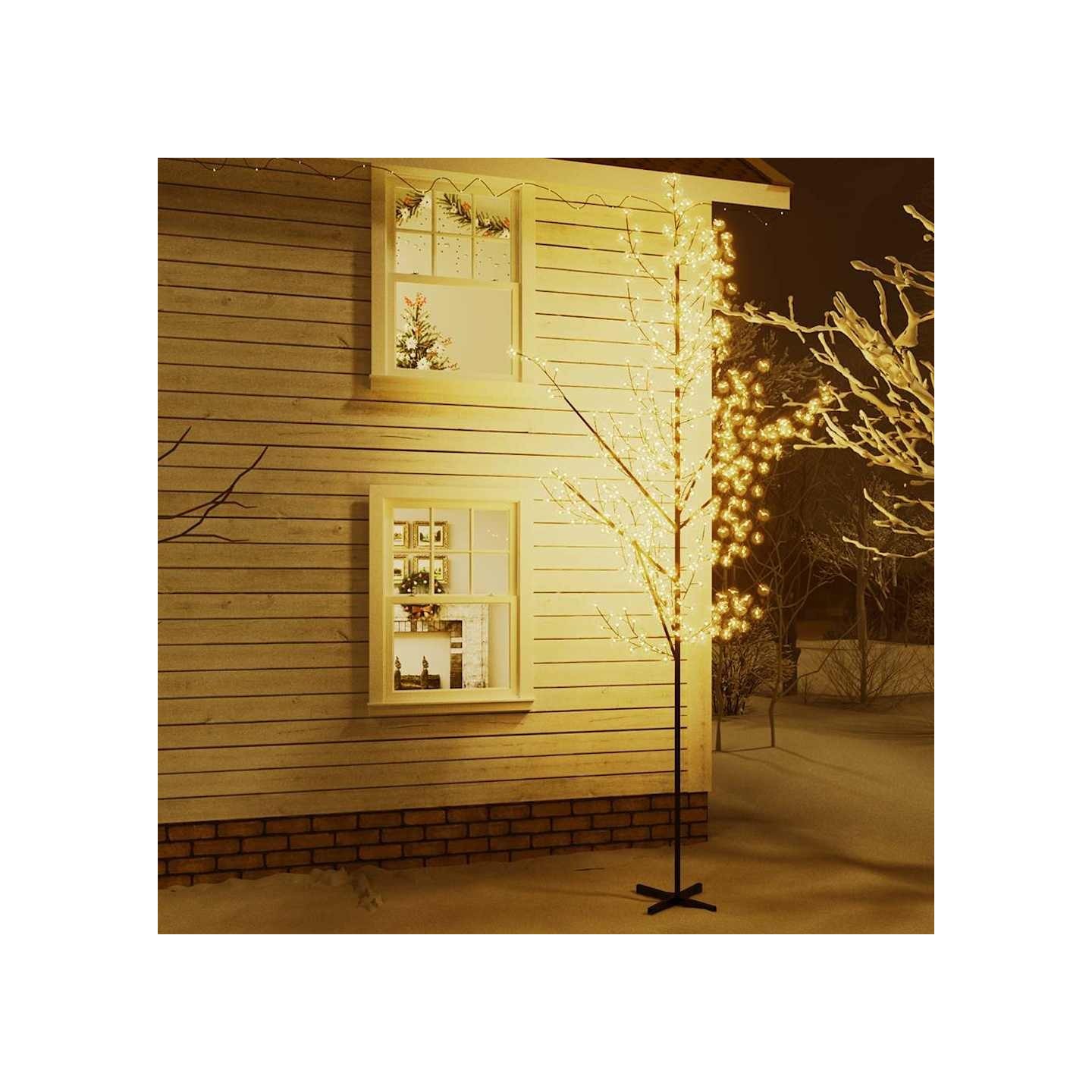 Arbre à LED fleur de cerisier 672 LED Blanc chaud 400 cm