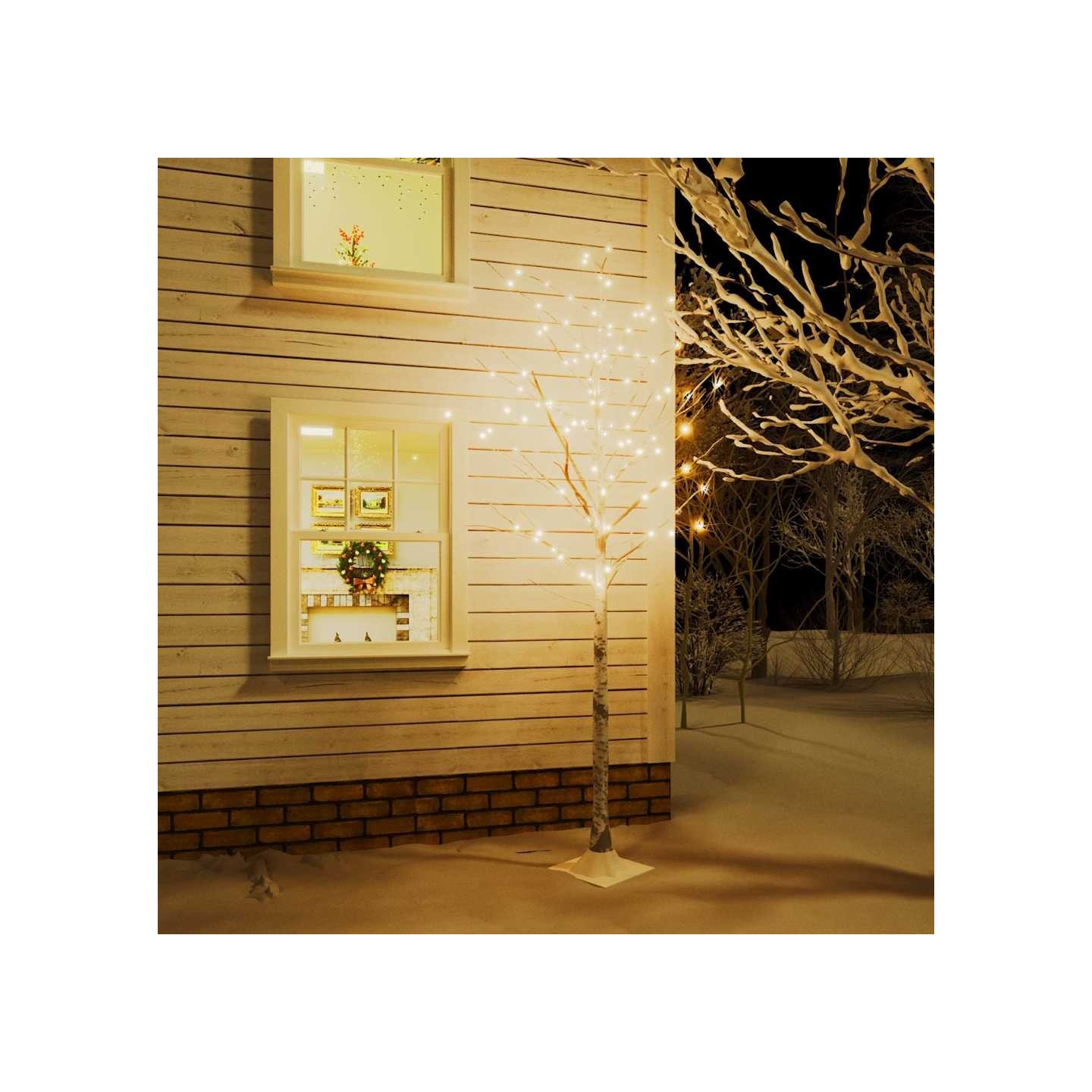 Bouleau blanc à LED 240 LED Blanc chaud 300 cm