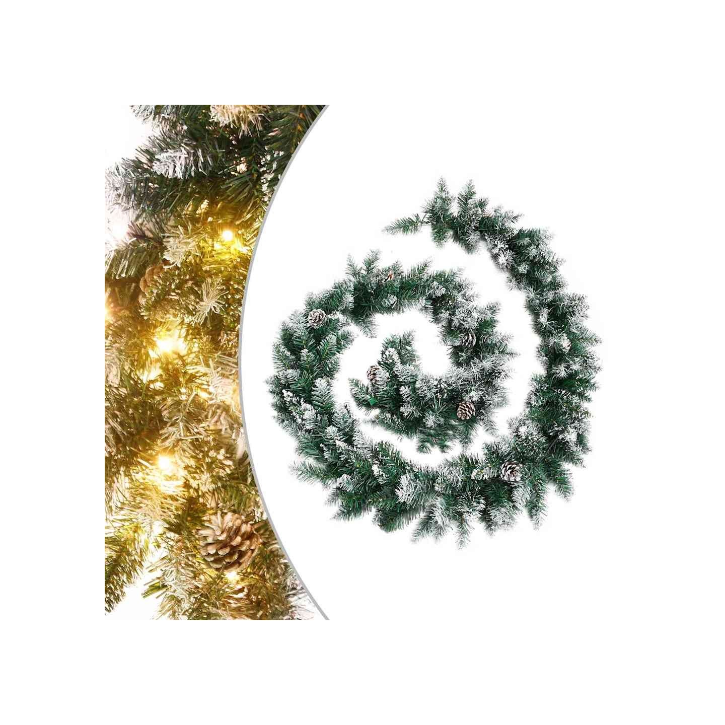 Guirlande de Noël avec lumières LED Vert 2,7 m PVC