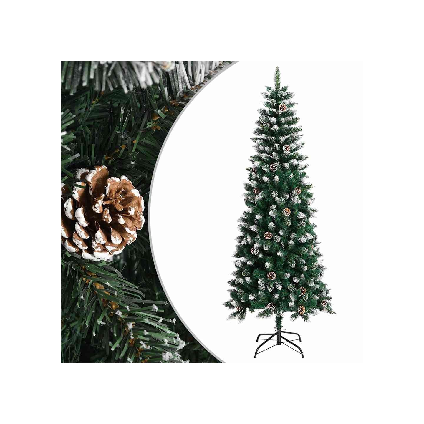 Sapin de Noël artificiel avec support Vert 210 cm PVC