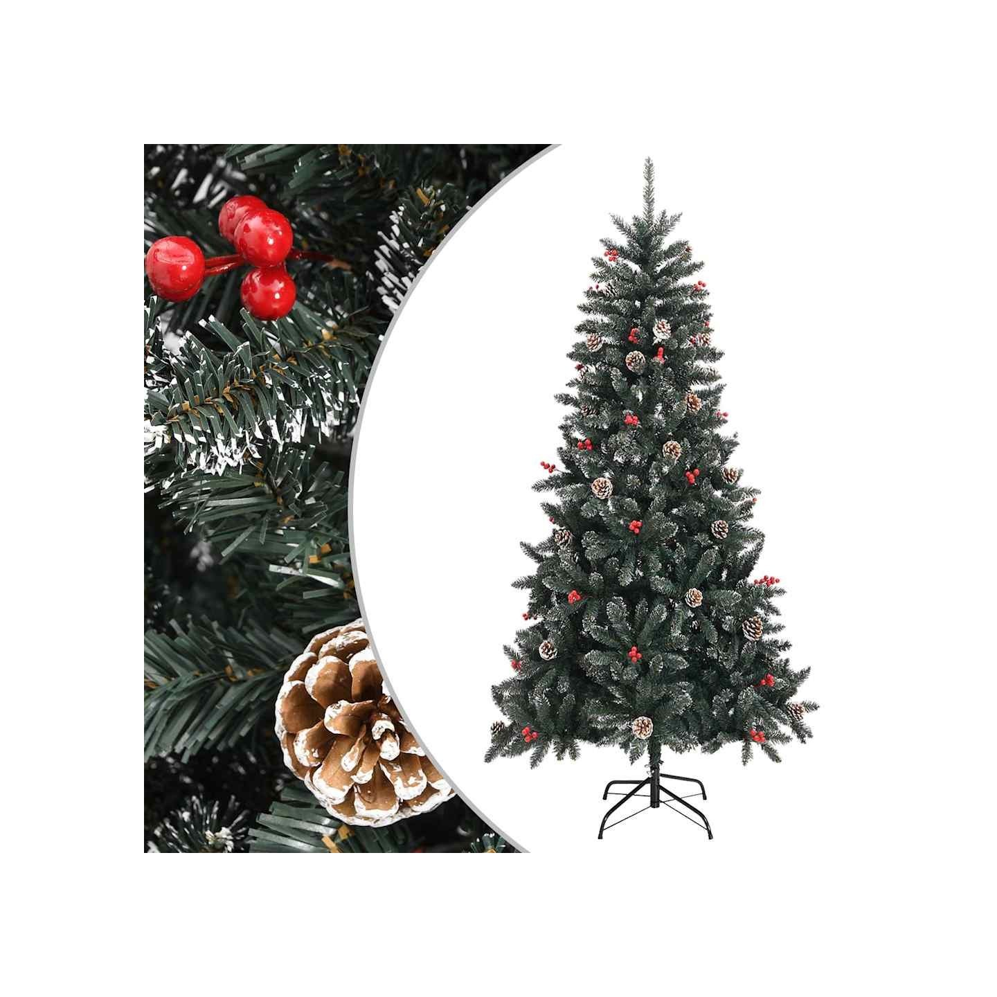 Sapin de Noël artificiel avec support Vert 210 cm PVC